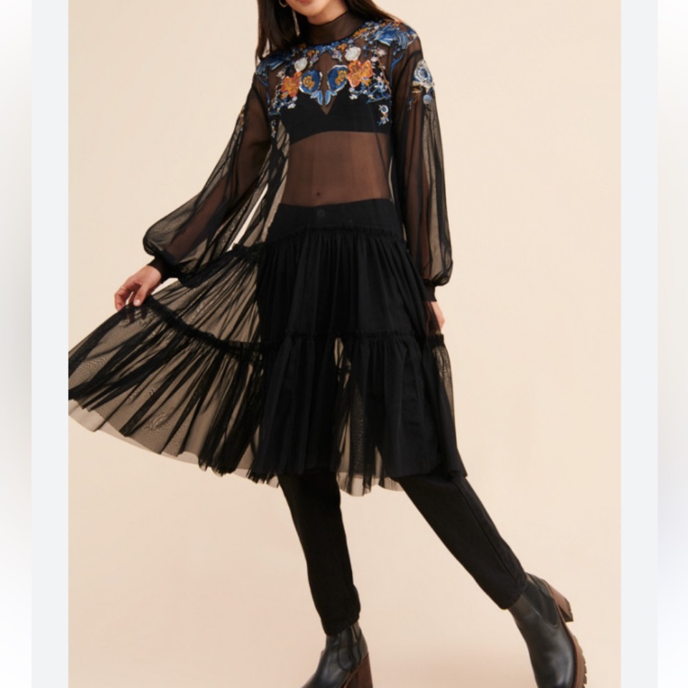 Free People Sheer Delight Sequin Maxi Top